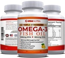 Ωμέγα 3 Fish Oil Συμπλήρωμα 3600mg με EPA και DHA για γυναίκες και άνδρες υποστηρίζει κοινή, εγκέφαλος και καρδιά υγεία 120 Softgels, 40 ημέρες προσφοράς
