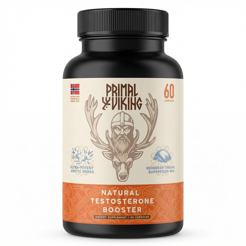 Primal Viking Men Wellness and Vitality Supplement Natural Support Capsules, Primal Viking Men Wellness and Vitality Advanced Formula, Overall Health Wellness, 60 Capsules for 1 Month (Pack of 1)