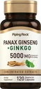 Piping Rock Panax Ginseng & Ginkgo Biloba συμπλήρωμα 5000 mg 