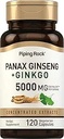 Piping Rock Panax Ginseng & Ginkgo Biloba συμπλήρωμα 5000 mg 
