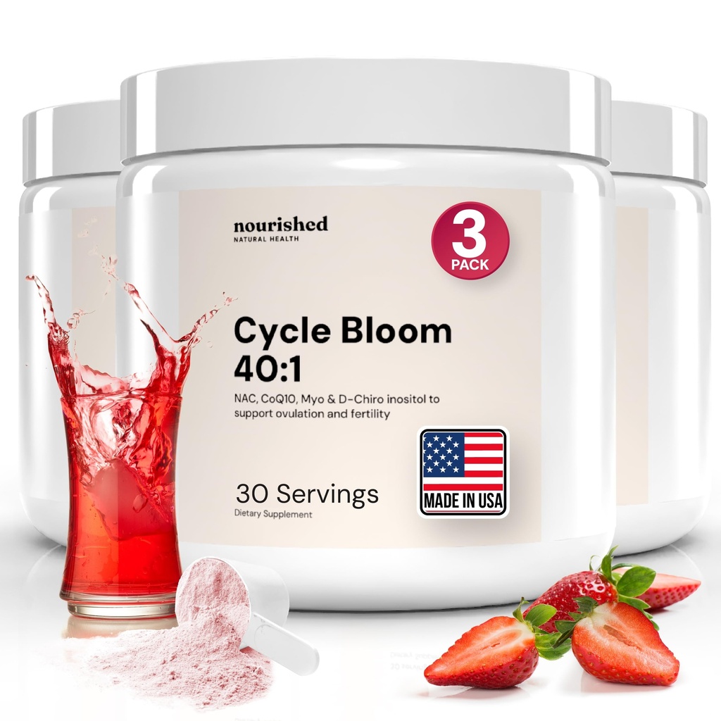 CycleBloom 40:1 Myo-Inositol & D-Chiro Inositol Powder - Nac Supplement N-Acetyl Cysteine, Ubiquinol CoQ10 & Beetroot – Hormone Balance for Women - Egg Quality and Cycle - 180 Servings