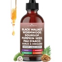 Defend Wormwood Black Walnut Cleanse for Humans Drops Liquid Soursop Garlic Pumpkin Seed PAU D'Arco Oil of Oregano Turmeric Berberine Neem Extract Hull Bark Tincture - 2 OZ