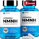Liposomal NMNH (Dihydronicotinamide Mononucleotide) 500mg - NR Supplement Alternative - Anti Aging NAD Supplement to Boost NAD Plus Levels, Energy, Focus - High Purity 60 capsules (2 packs)