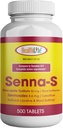 ΥΓΕΙΑ LFE Senna- S Tablets, Senna Plus (Laxative/Stool Relief Overnight of Occasional Constipation Generic for Senokot- S (Μικρό (Pack of 1), 500)
