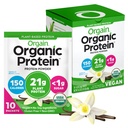 Orgain Organic Vegan Protein Powder, Vanilla Bean - 21g Πρωτεΐνη φυτών, 5g Προβιοτικές Ίνες, Χαμηλό Καρβίδιο, Όχι Συστατικά λακτόζης, Όχι Προστιθέμενη Ζάχαρη, Μη ΓΤΟ, Για Ανακινήσεις & Smoothies, 10 ταξιδιωτικές συσκευασίες