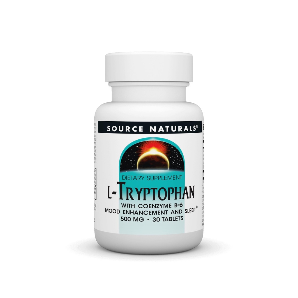 Source Naturals L-Tryptophan with Coenzyme B-6 500 mg - 30 Tablets