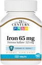 21st Century Iron 65 Mg Ferrous Sulfate 325 Mg Tablets, 120 Count (Pack of 2)