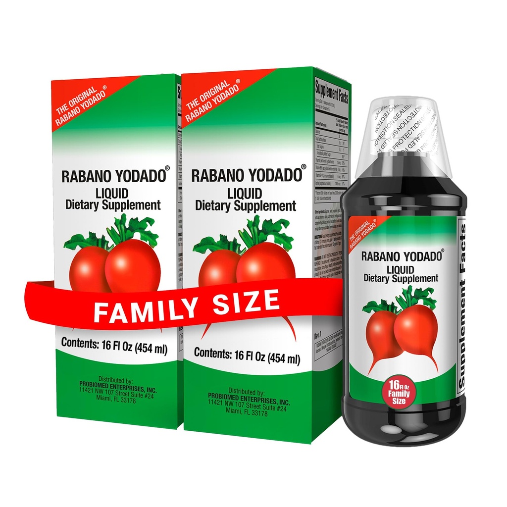 Iodized Radish Liquid Dietary Supplement, Family Size with Iodine & Vitamins B1, B6, B12, Natural Energy, Helps Maintain Nutrient Balance, 16 Fl Oz, 2 Pack