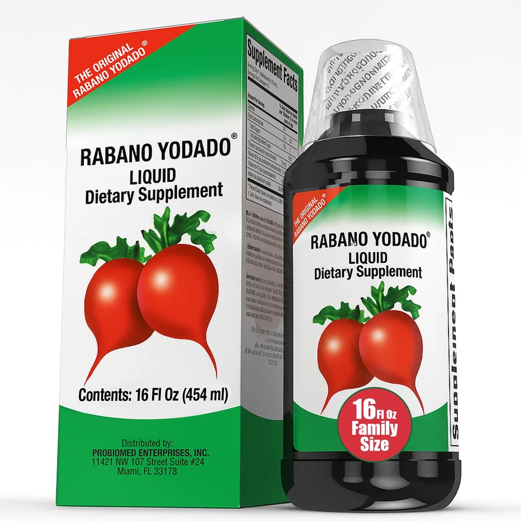 Iodized Radish Liquid Dietary Supplement, Family Size with Iodine & Vitamins B1, B6 & B12, Supports Daily Wellness & Energy Metabolism, The Original Formula, 16 Fl Oz, 1 Pack
