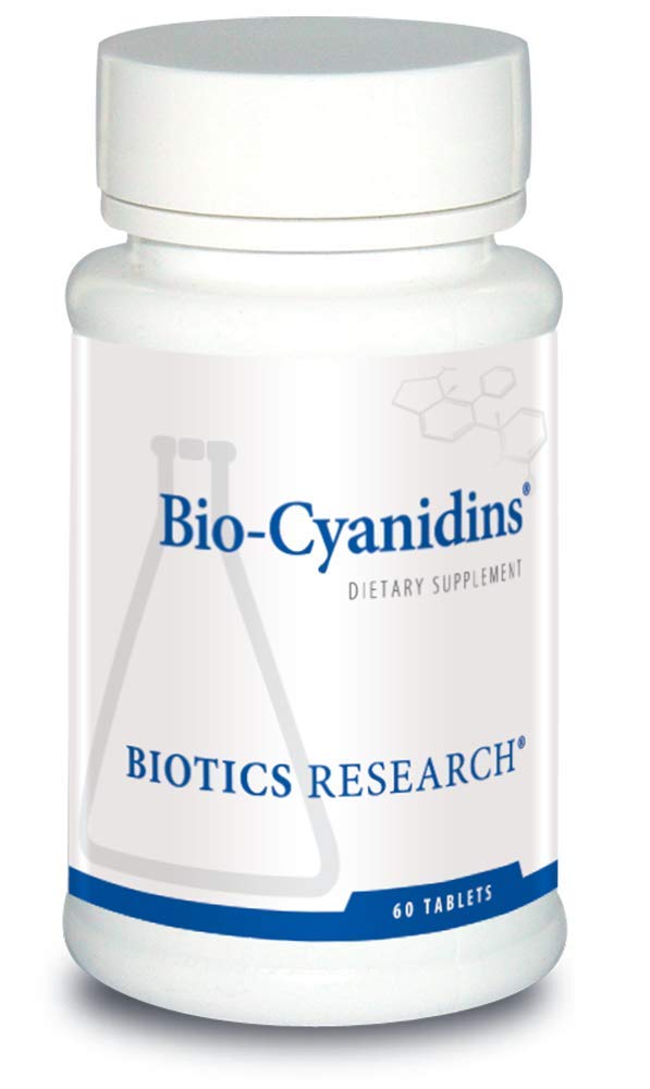 BIOTICS RESEARCH Bio Cyanidins Loaded with Oligomeric Proanthocyanidin Compounds OPC, Radiant Skin, Botanically Based Antioxidant Support, Heart Health, Polyphenols from Pine, 60 Tablets