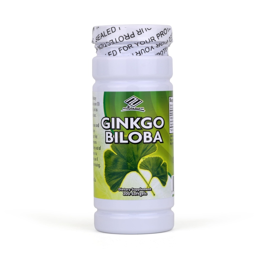Nu-Health Ginkgo Biloba 60mg Extract, Cognitive Health, 200 Softgels