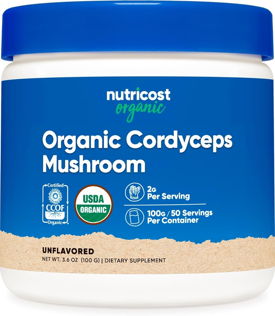 Nutricost Organic Cordyceps Powder 100 Grams - USDA Certified Organic, Μη ΓΤΟ, Χωρίς γλουτένη