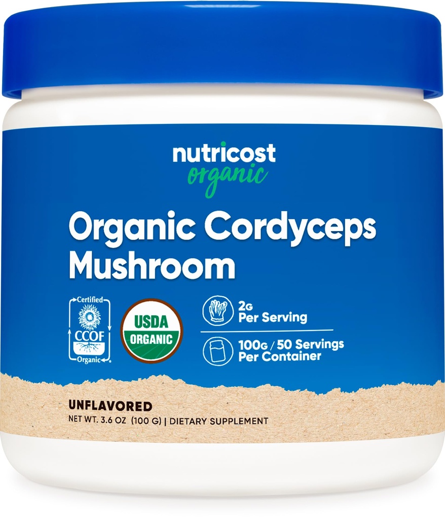 Nutricost Organic Cordyceps Powder 100 Grams - USDA Certified Organic, Μη ΓΤΟ, Χωρίς γλουτένη