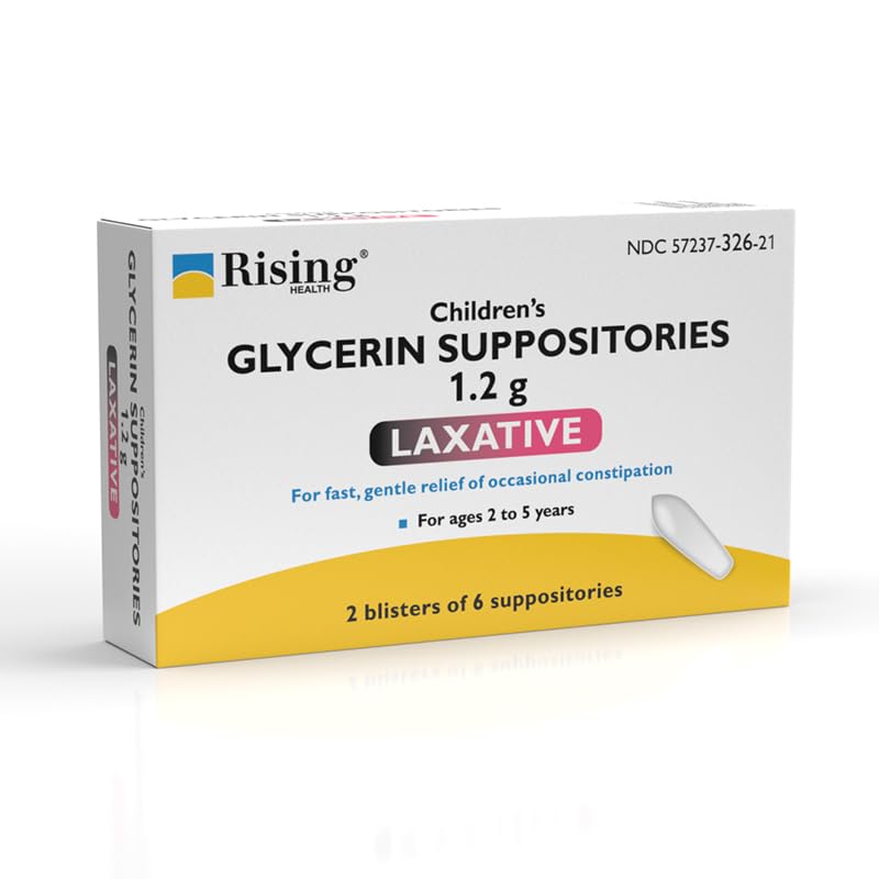 Rising Health Proctozone-G Children’s Glycerin Suppositories 1.2g – Rectal Laxative for Kids Ages 2–5 Years – Fast Relief from Occasional Constipation – 12 Comfort Shaped Suppositories