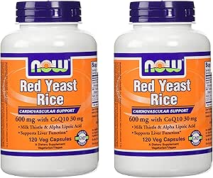 NOW Foods 600mg Red Yeast Rice & 30mg Coq10, 120 caps (συσκευασία των 2)