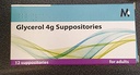 Glycerin gycerol suppositories 4g for adults 12 by glycerin gycerol bp