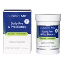 Gundry MD Daily Pre & Pro Biotics - Prebiotics and Probiotics for Digestion & Gut Health - 50 Billion CFU with Added Mushroom Blend (30 Capsules)
