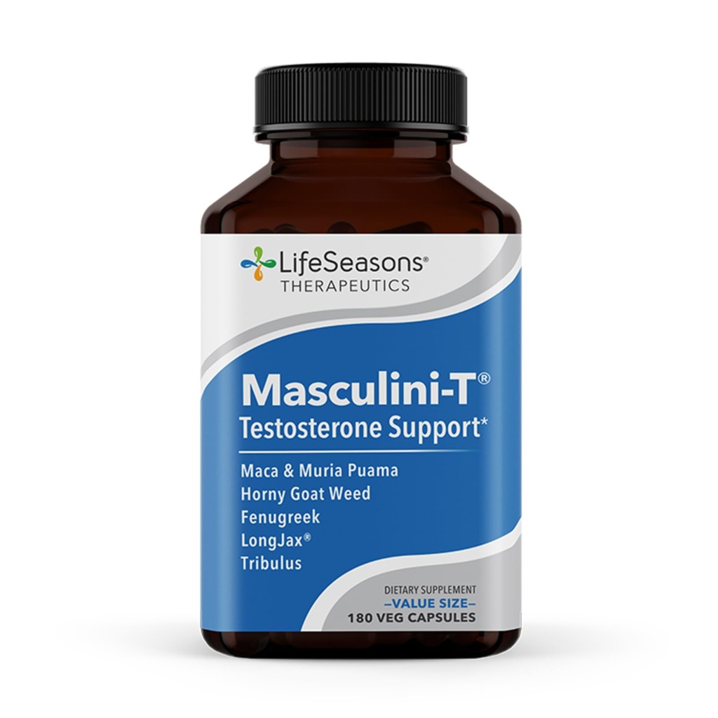 LifeSeasons Masculini-T - συμπλήρωμα υποστήριξης τεστοστερόνης - Ενισχύει τις διανοητικές και φυσικές πτυχές της σεξουαλικής και αθλητικής απόδοσης - Υποστηρίζει τη φυσιολογική στυτική λειτουργία - Βελτίωση Libido - 180 κάψουλες
