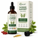 Thyroid Support for Women Liquid Drops Selenium with Zinc, Iodine, L-Tyrosine & Ashwagandha, Alcohol-Free, Non-GMO 8 fl oz