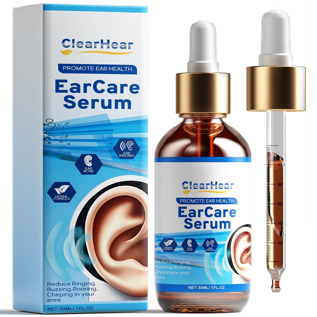 Tinnitus Relief for Ringing Ears, Ear Ringing Relief Drops to Reduce Ear Noise & Improve Hearing, Natural Herbal Blend and Tinnitus Drops Support Healthy Hearing Light Blue 30ML
