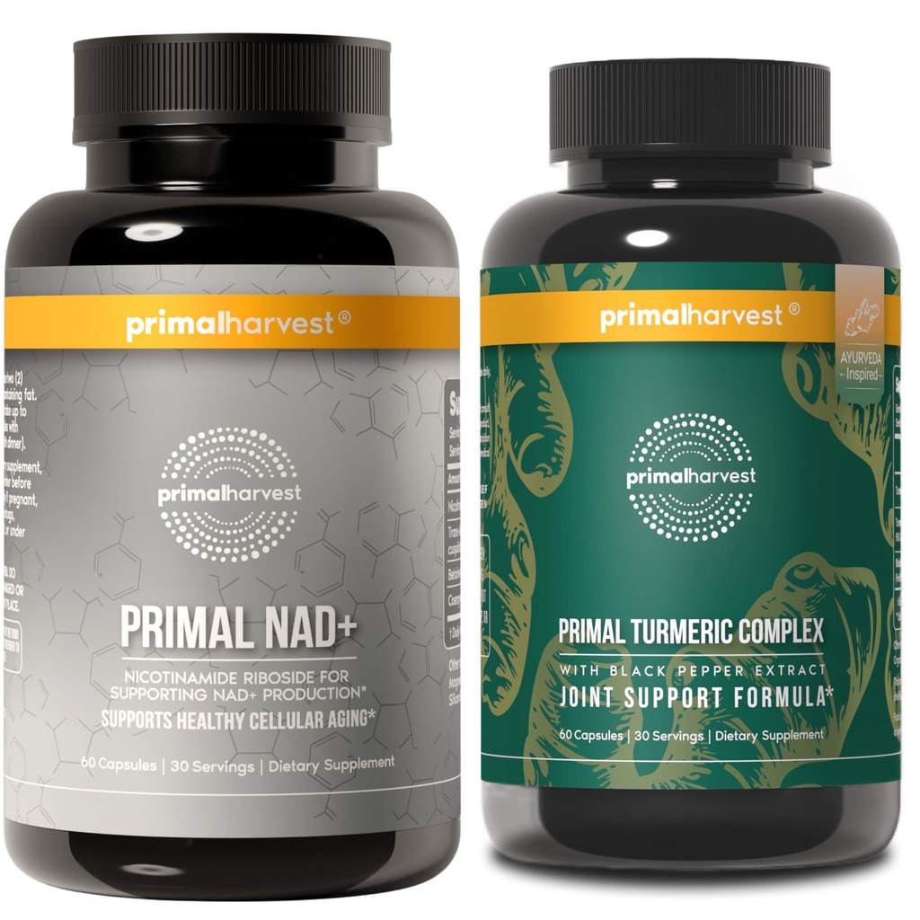 Primal Harvest Daily Two-Step Routine | NAD+ + Turmeric | 2 Pack | 30 Day Supply