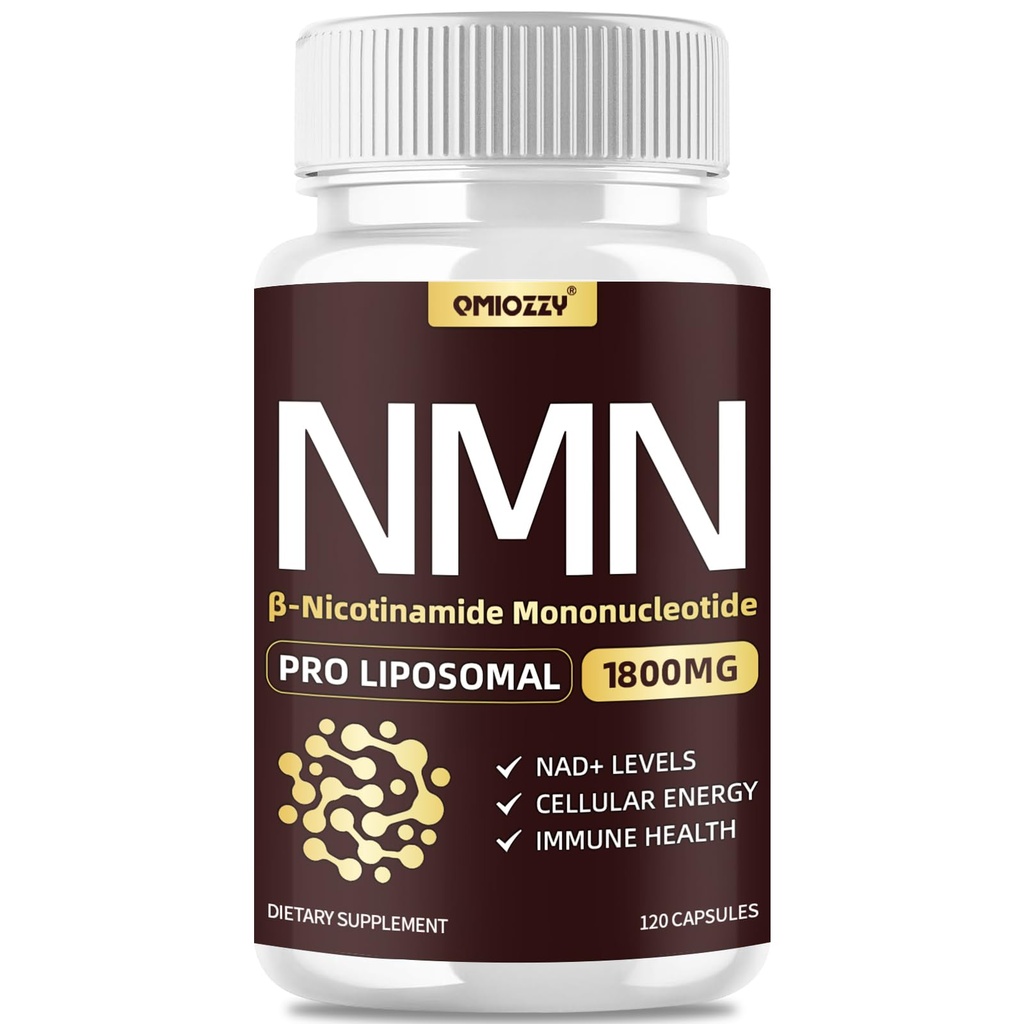 NMN Supplement 1000mg, Liposomal β-Nicotinamide Mononucleotide, Boost NAD+ with High Activity Resveratrol, Quercetin, TMG, CoQ10, Supports Cellular Energy, Healthy Aging, 120 Vegan Non-GMO Capsules