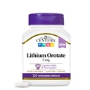 21st Century Lithium Orotate 5mg, Brain & Mood Support, 120 Vegan Capsules | 5 mg lithium as lithium orotate, 1 veg capsule daily. Bioavailable orotate form for cognitive & mood support. Vegan & non-GMO