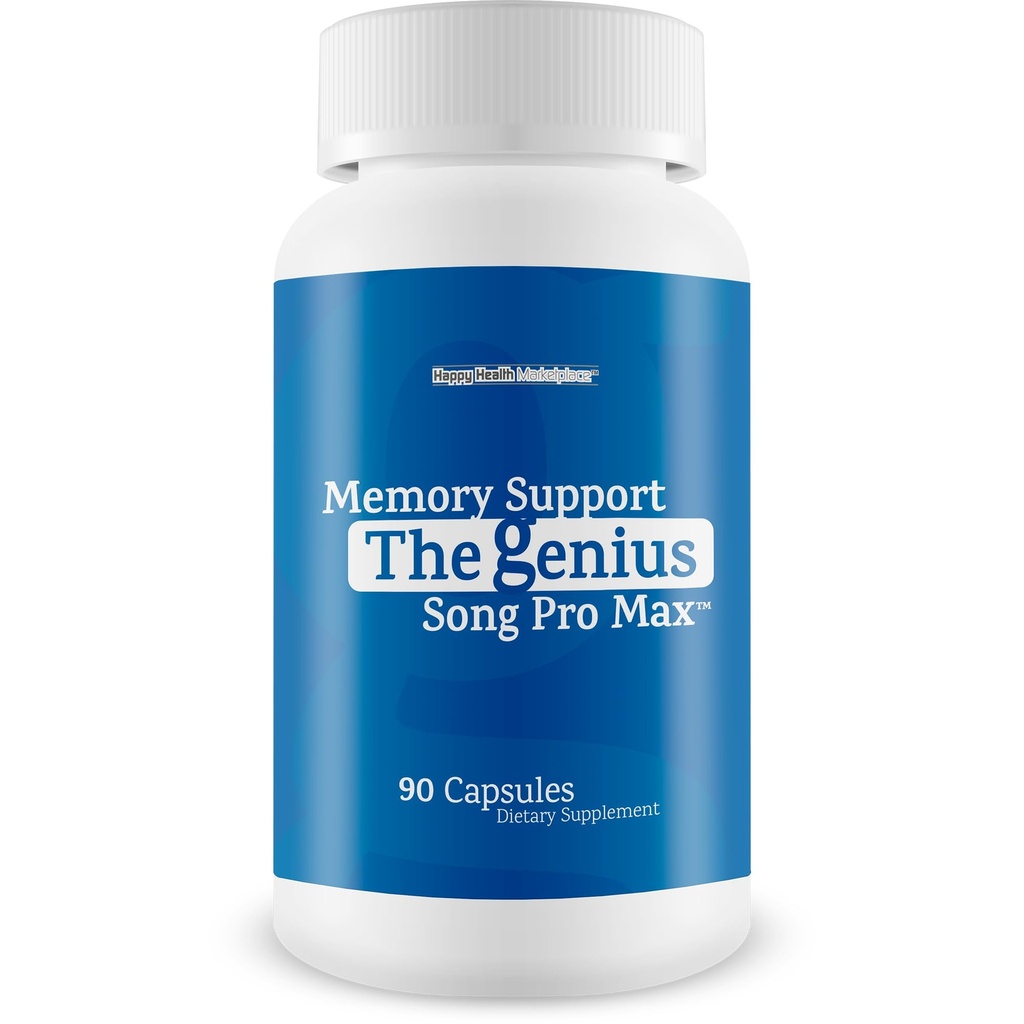 Memory Support - The Genius Song Pro Max - Our Best Brain Focus And Memory Supplement - Lion’s Mane Brain Booster For Seniors With Gingko Biloba & Methylated Vitamin B12 - Mental Focus Supplement