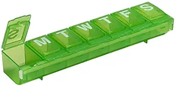 EZY DOSE Εβδομαδιαία (7-Ημέρα) Καθημερινή Δοχείο Χάπια, Medicine Planner, Vitamin Organizer, Μεγάλα Διαμερίσματα Κλείδωμα Ασφαλή ιατρική συνταγή και πρόληψη τυχαίας χύτευσης, Χρώμα Μαΐου Vary, BPA Δωρεάν