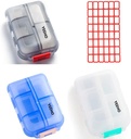 Θήκη χαπιών (3 Pack) - Φορητά μικρά συμπληρώματα Tablet κουτί εμπορευματοκιβωτίων με 10 διαμερίσματα - Ιατρική κάψουλα Βιταμίνη Fold Flip Διοργανωτής θήκη αποθήκευσης για ταξίδια Pocket Purse