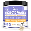 NATURE TARGET Probiotics for Dogs - Dog Probiotics, Plus Prebiotic, Digestive Enzymes, Fiber, Support Gut, Immune Health, 6 Billion CFU Dog Probiotic Powder, Relieve Diarrhea, Loose Stool, 90 Scoops