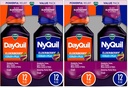 Vicks DayQuil & NyQuil Elderberry Flavor Cold & Flu Liquid Medicine Co-Pack, Multi-Symptom Relief of Headache, Fever, Sore Throat, Minor Aches & Pains, Sneezing, Runny Nose& Cough, 2x12oz (Pack of 2)