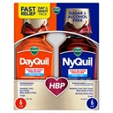 DayQuil & NyQuil High Blood Pressure Cold & Flu Relief Liquid, Multi-Symptom Daytime & Nighttime Relief for Cold, Cough, and Flu Symptoms, Sugar & Alcohol Free, 2 x 8 FL OZ