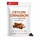 Peesnb Ceylon Cinnamon Softgels with MCT Oil – Highly Bioavailable Herbal Supplement for Daily Wellness Support, Non-GMO, Gluten Free Formula, Easy-to-Swallow Softgels, 300 Count