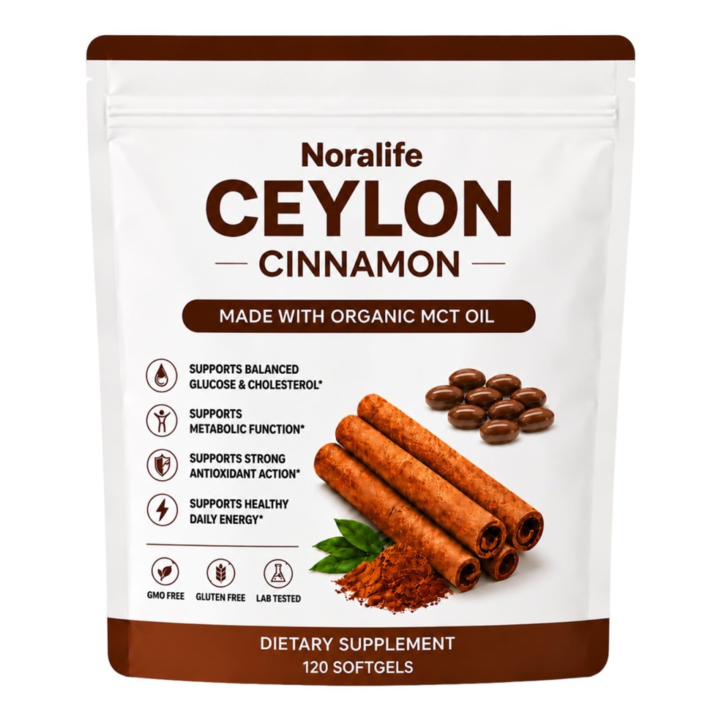 Noralife Ceylon Cinnamon with Mct Oil, 120 Count (1Pcs)