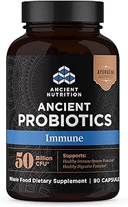Ancient Nutrition Probiotics for Immune Support, Promotes Healthy Immune System, Reduces Diarrhea, Constipation, Gas and Bloating, Ancient Superfoods Blend, 50 Billion CFUs*/Serving, 90 Capsules