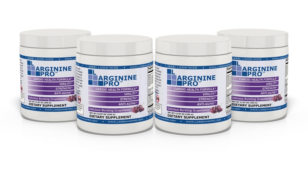 | 5,500mg L-Arginine Plus L-Citrulline 1,100mg Grape Powder Drink Mix Supplement for Increased Nitric Oxide Production
