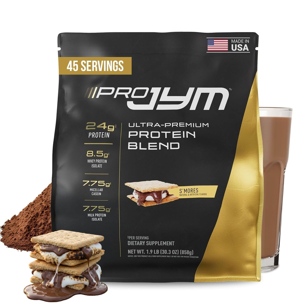 Pro JYM S'More Protein Powder - Whey Protein Isolates, Casein, & Milk Protein, Lean Muscle Building for Men & Women, JYM Supplement Science, 45 Services