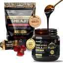Pure Shilajit Wellness Bundle – Gold Grade Shilajit Gummies (60 ct) + Organic Resin Extract (40g) – with Ashwagandha, Fulvic Acid & 85+ Trace Minerals – No Sugar Added – Energy, Vitality Support
