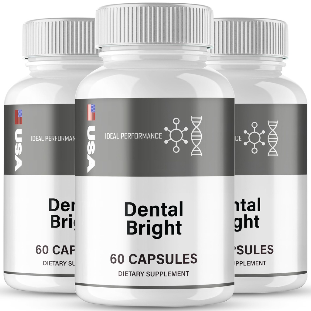 DentalBright Capsules, Official DentalBright Oral Health Supplement Pills - Maximum Strength, All Natural for Gum Health, Teeth, Fresh Breath, Premium Dental Bright Dental Care Reviews (3 Pack)