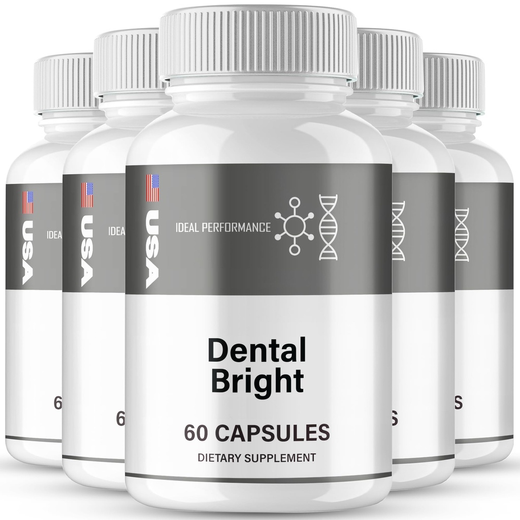 DentalBright Capsules, Official DentalBright Oral Health Supplement Pills - Maximum Strength, All Natural for Gum Health, Teeth, Fresh Breath, Premium Dental Bright Dental Care Reviews (5 Pack)