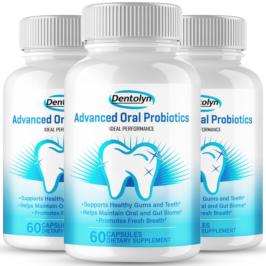 IDEAL PERFORMANCE Dentolyn Capsules, Official Dentolyn Oral Health Supplement Pills - Maximum Strength, All Natural for Gum Health, Teeth, Fresh Breath, Premium Dento Lyn Dental Care Reviews (3 Pack)