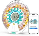 Betife Smart Automatic Pill Dispenser, 28 διαμερίσματα Ηλεκτρονικός διοργανωτής χαπιών για οποιαδήποτε δοσολογία με το φως / συναγερμό ήχου, Bluetooth Διοργανωτής φαρμακευτικής αγωγής, κλειδωμένο κουτί χαπιών για συνταγές και συμπλήρωμα