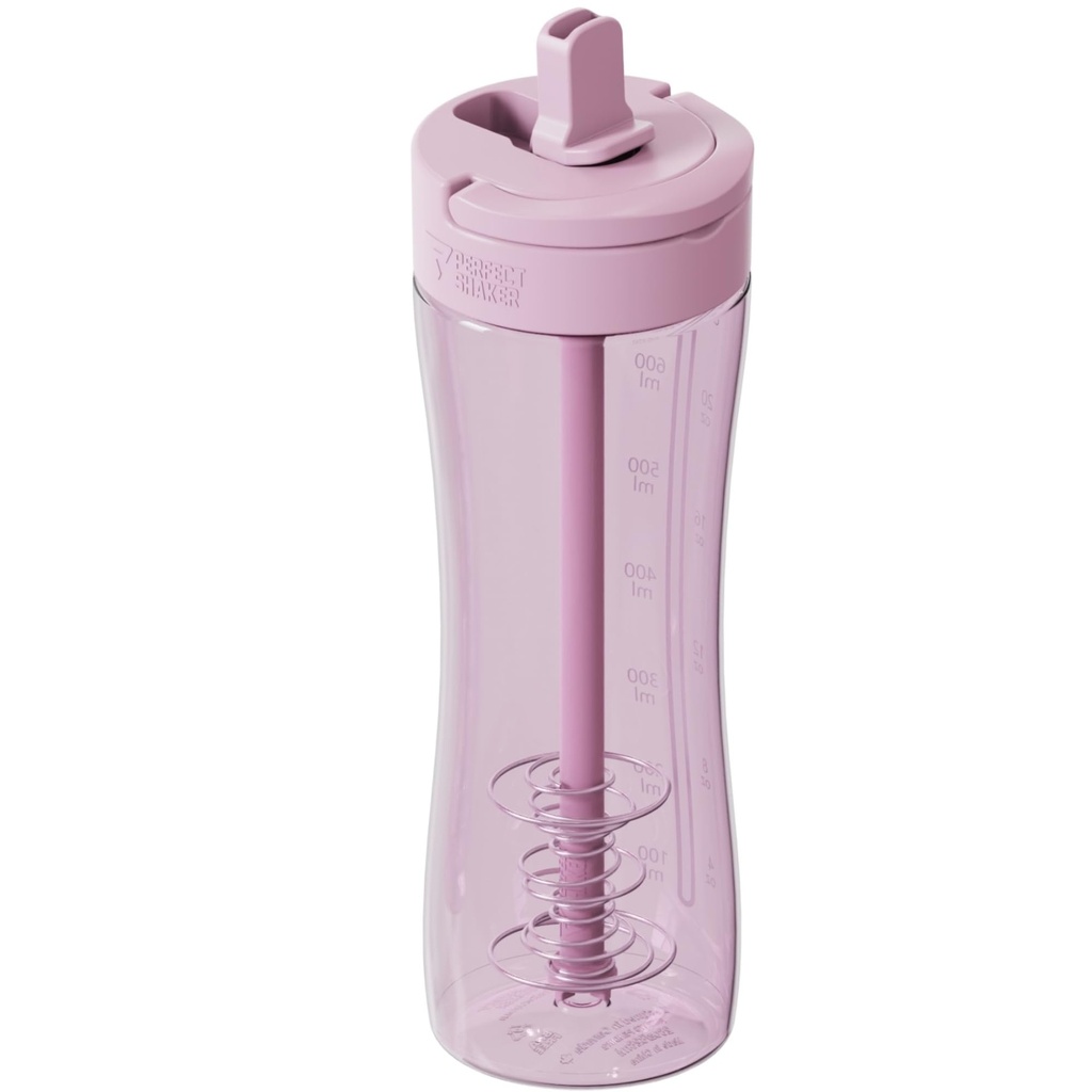 PerfectShaker Luma Series Tritan Shaker Bottle with Built-In Straw & Measurement Scale – 28oz Leakproof, BPA-Free, Dishwasher Safe Protein Shaker, Smoothie & Pre-Workout Mixer Shaker(Blush)