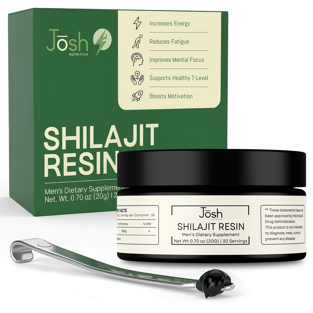 Pure Himalayan Shilajit Resin - 70%+ Fulvic Acid and 85+ Minerals for Energy & Focus, T-Levels Booster, Gold Standard for Men, Organic & Authentic, Third Party Lab-Tested, 20g