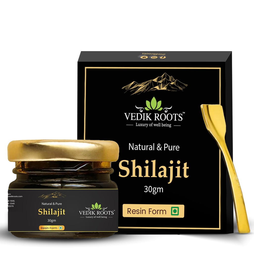 Pure Shilajit Resin with Spoon, High Nutritional Potency (1 Ounce) (Pack of 2)