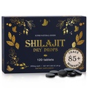 Pure Shilajit Resin Dry Drops - High Potency, Grade A, 100% Pure & Natural with Fulvic Acid & 85+ Trace Minerals | Better Energy Metabolism & Immune Support | 120 Easy-to-Take Tablets for Men & Women
