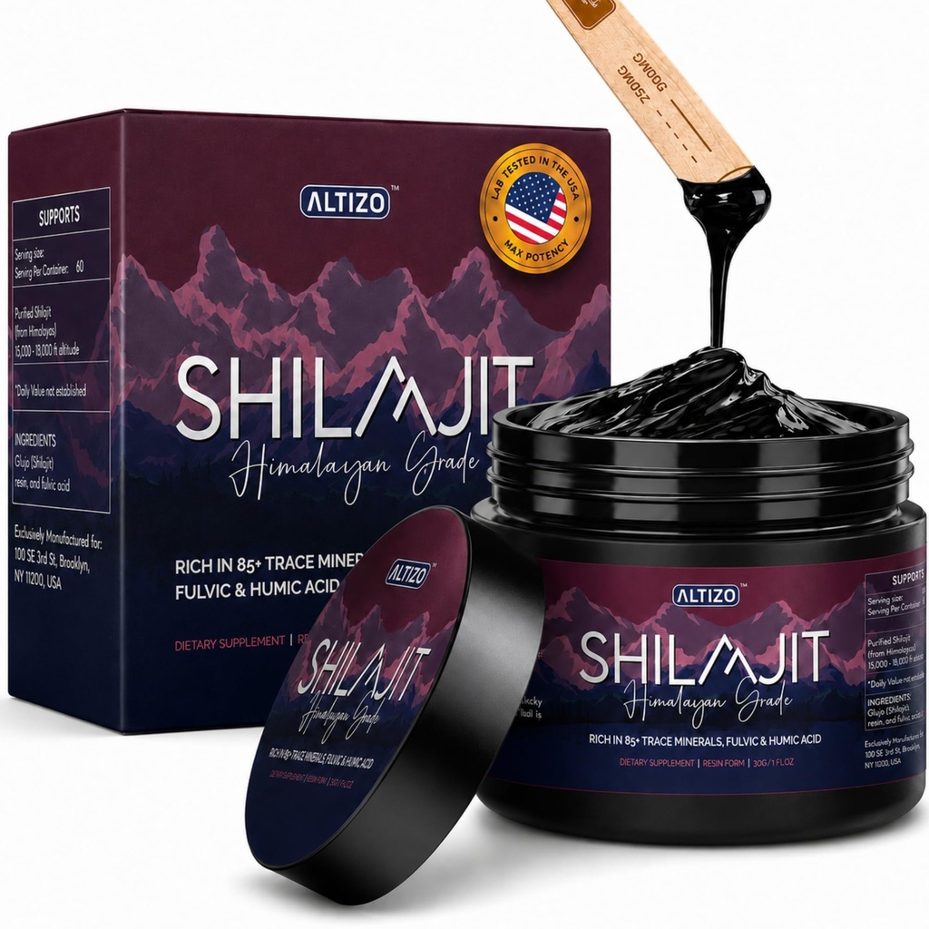 Himalayan Shilajit Resin 30g, Pure Natural Mineral Resin with Fulvic Acid & Trace Minerals, High Altitude Shilajit for Men & Women, Daily Wellness Support, Easy to Dissolve