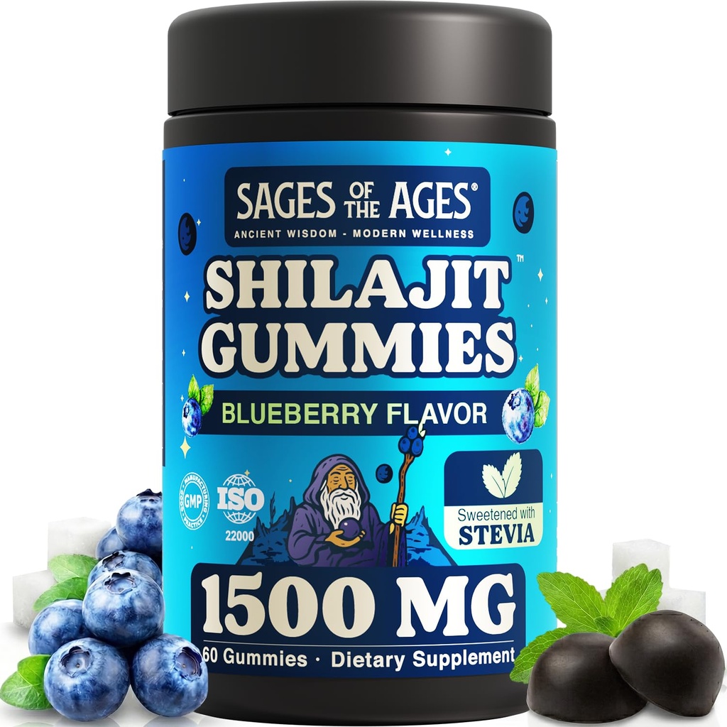Shilajit Gummies – 1500 mg Himalayan Shilajit for Men Energy & Stamina – Pure Fulvic Acid Complex – Organic, Vegan, Non-GMO, Sugar-Free Supplement for Strength & Vitality