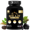 10-in-1 Pure Himalayan Organic Shilajit Supplement for Men with Ashwagandha, Rhodiola Rosea & Black Pepper for Energy 90 Capsules